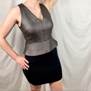 Banana Republic Sleeveless Peplum Top Gunmetal